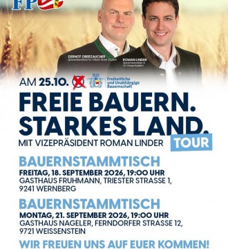 Unser Bezirksspitzenkandidat für Villach Stadt & Land Gernot Oberzaucher und Vizepräsident Roman Linder freuen sich, wenn ihr be...