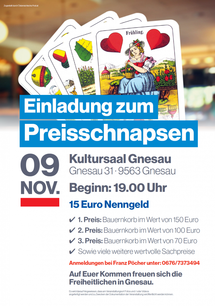 Preisschnapsen der FPÖ Gnesau