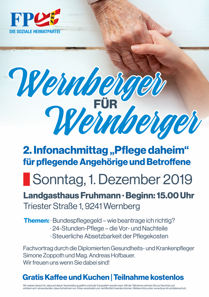 Wernberger für Wernberger - 2. Infonachmittag "Pflege daheim"