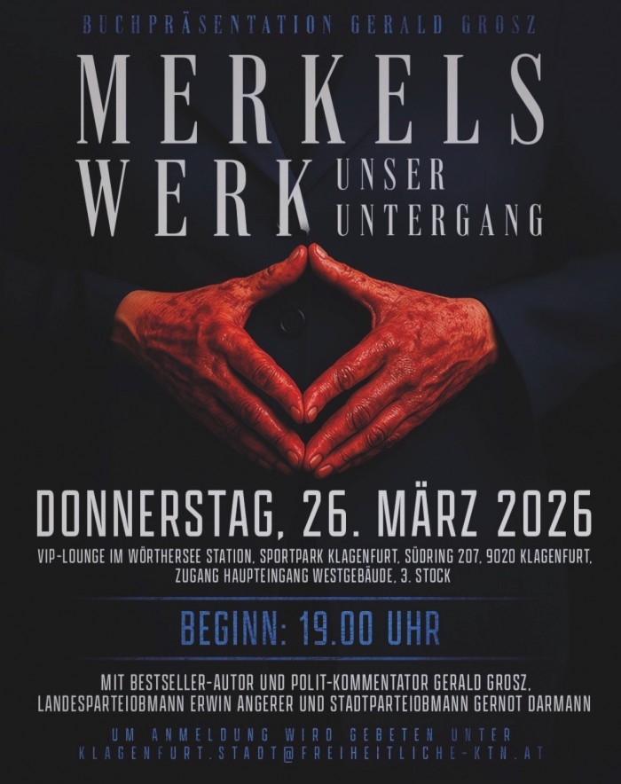 Buchvorstellung Merkels Werk - Unser Untergang mit Bestseller Autor Gerald Grosz