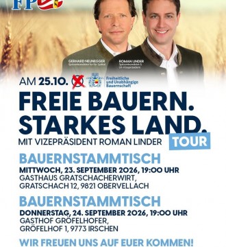 Unser Bezirksspitzenkandidat für Spittal Gerhard Neunegger und unser Vizepräsident Roman Linder freuen sich, wenn ihr am Mittwoc...