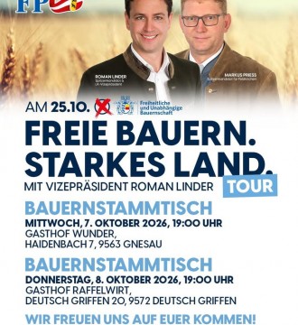 Unser Bezirksspitzenkandidat für Feldkirchen Markus Priess und Vizepräsident Roman Linder freuen sich, wenn ihr am Mittwoch und ...