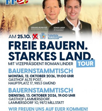 Unser Bezirksspitzenkandidat für Spittal Gerhard Neunegger und Vizepräsident Roman Linder freuen sich, wenn ihr am Montag und Di...